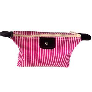 Pink & White Cosmetics Toiletries Makeup Organizer Storage Travel Pouch Case Bag
